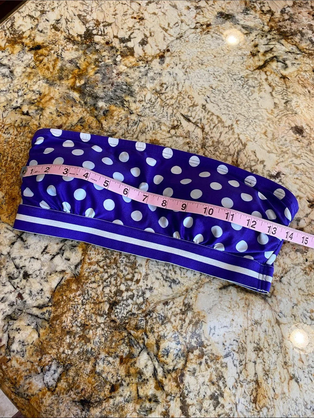 KATE SPADE New York Polka Dot Bandeau Bikini Top